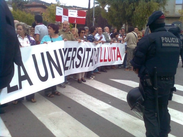 Imatge de la manifestació dels universitaris