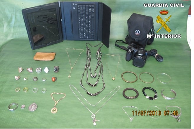 Efectos decomisados en la operación Perdidos