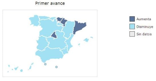 Mapa de participación por comunidades ofrecido por el ministerio de Interior.