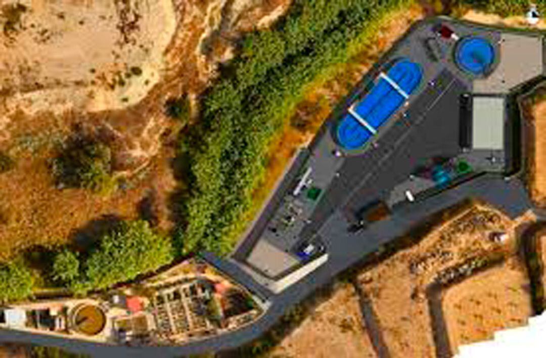 Imatge sobre maqueta de la Depuradora