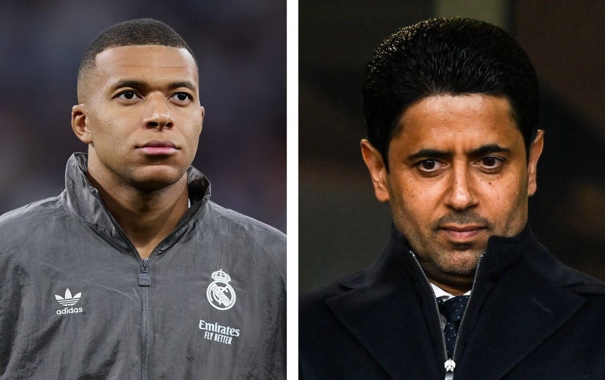 Kylian Mbappé y Nasser Al Khelaïfi