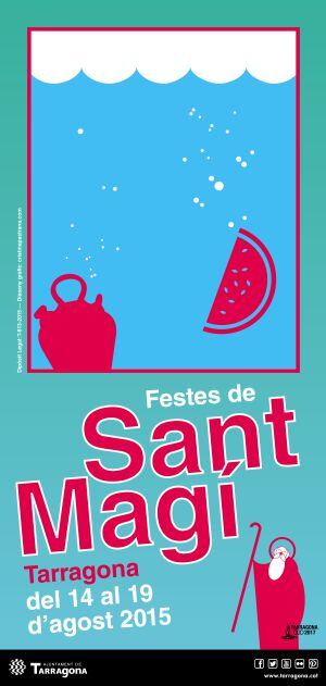 El cartell de les festes de Sant Magí combina els elements característics de la festa: l'aigua i la tradició.