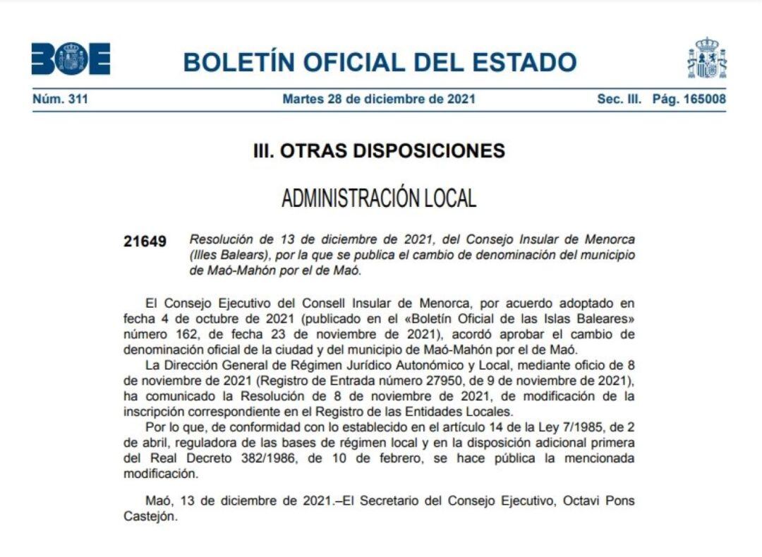 El canvi de nom ja és plenament oficial.