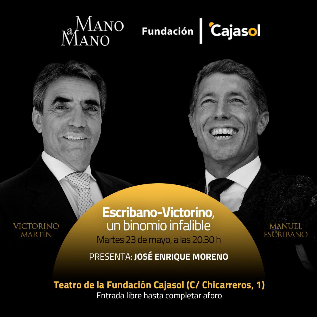 Victorino Martín y Manuel Escribano en el cartel del próximo Mano a Mano de la Fundación Cajasol