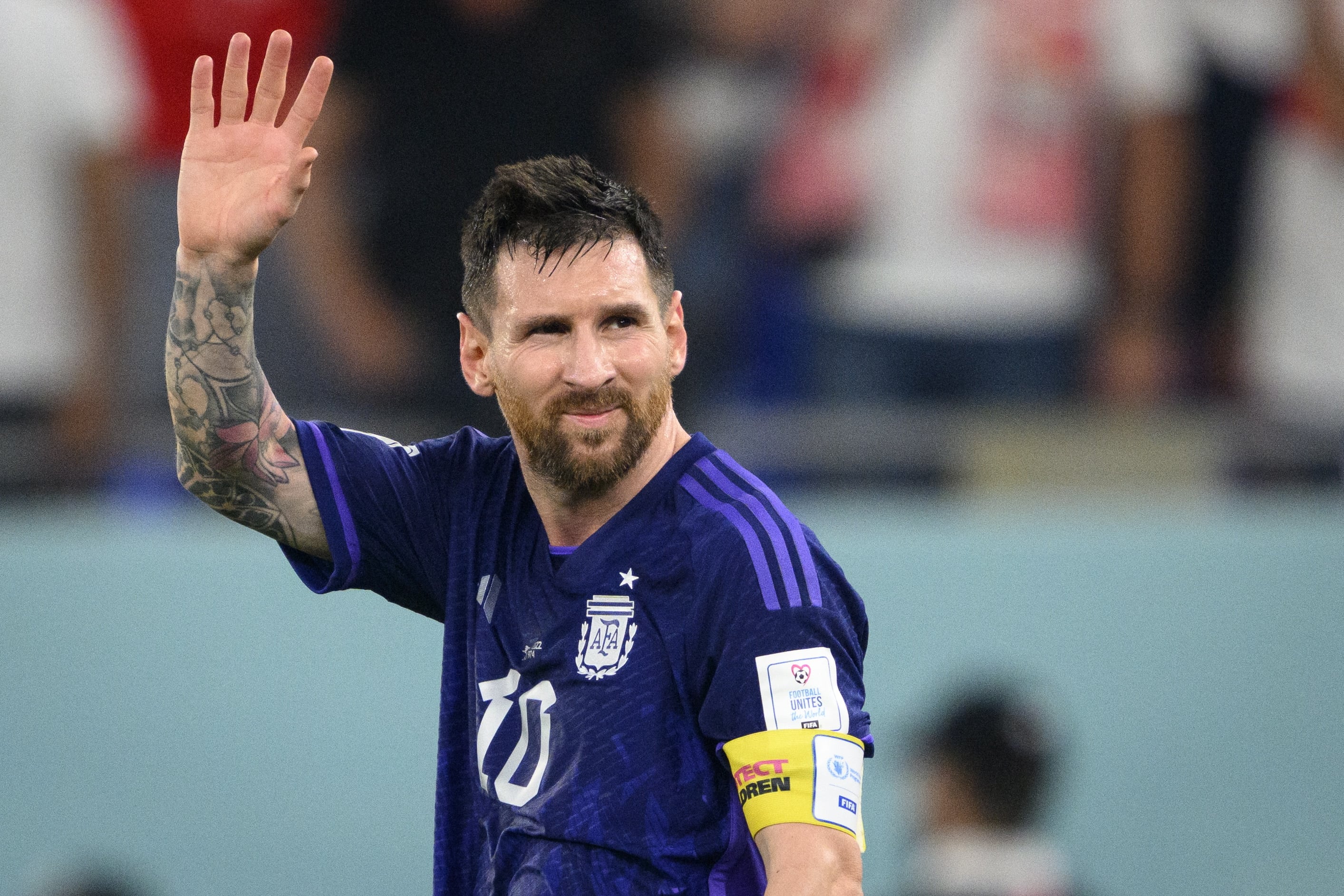 Lionel Messi celebra el pase a octavos de final de la selección argentina en el Mundial de Qatar 2022.