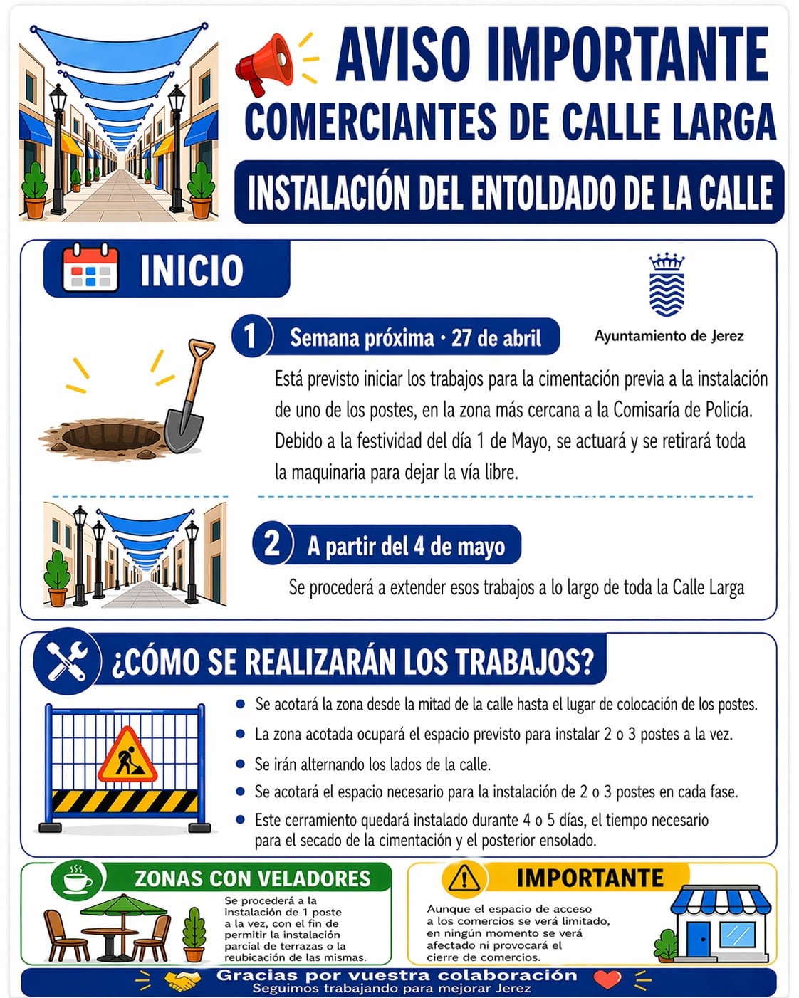 Cartel anunciando la actuación en la Calle Larga