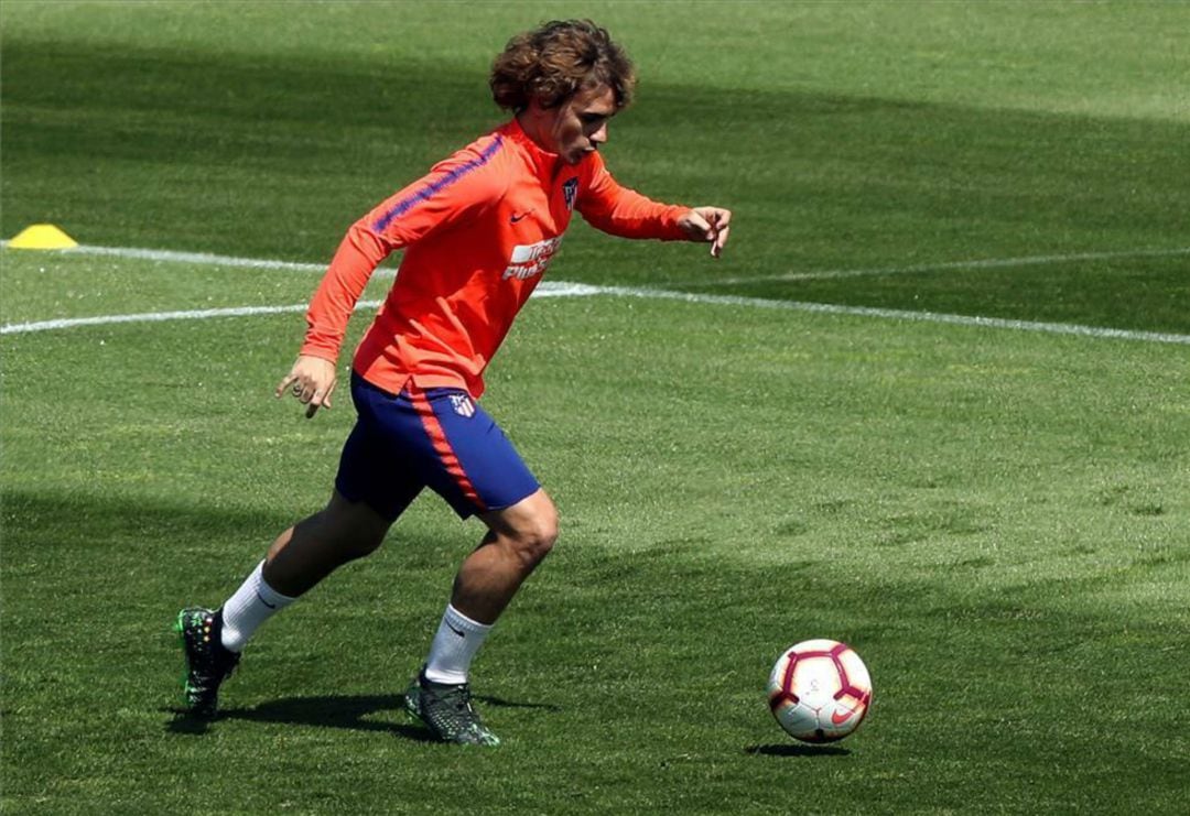 Griezmann durante uno de sus entrenamientos con el Atlético de Madrid