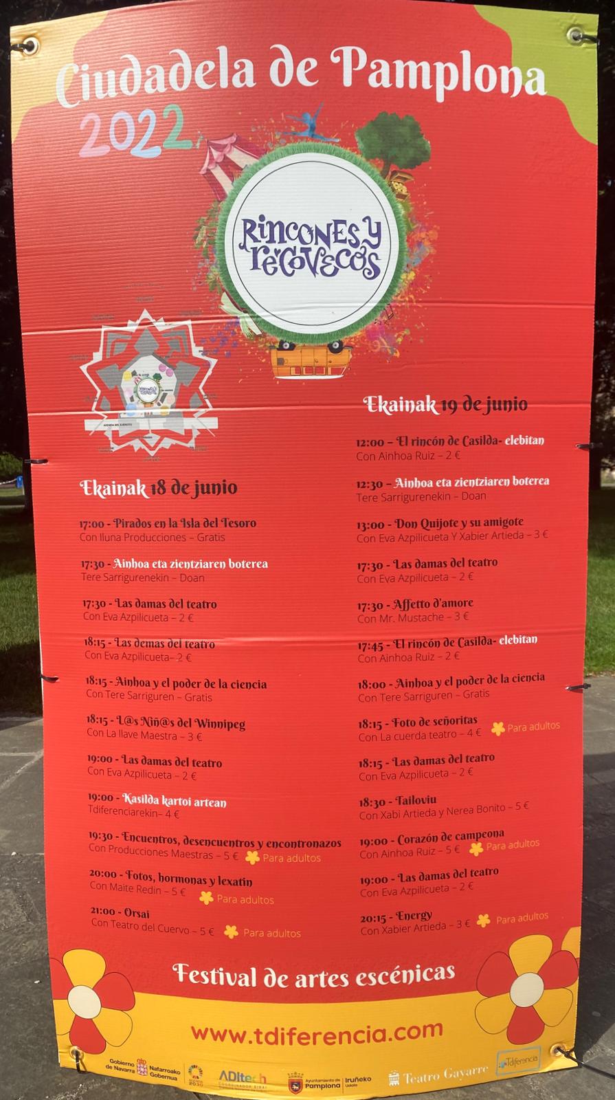 Cartel del IV Festival Rincones y Recovecos que se celebrará en la Ciudadela de Pamplona