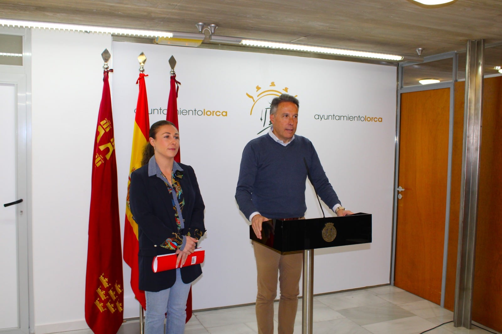 María Ortega, edil de Participación Ciudadana y Fulgencio Gil, alcalde de Lorca