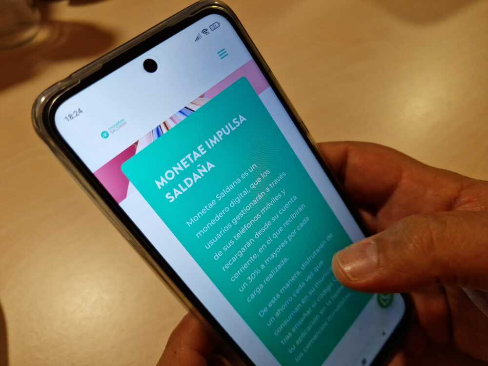 Imagen de archivo de la aplicación con la que se puso en marcha en 2023 Monetae Saldaña