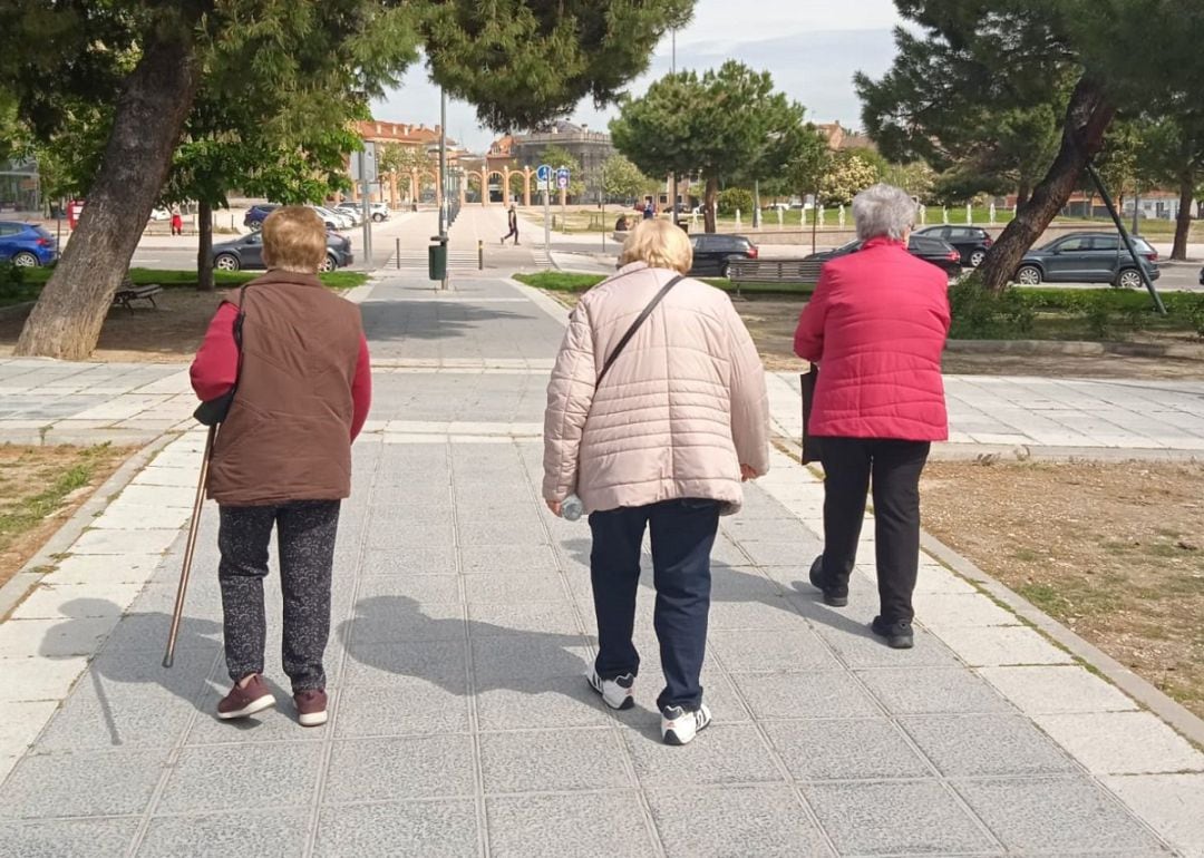 Un grupo de mayores paseando. 