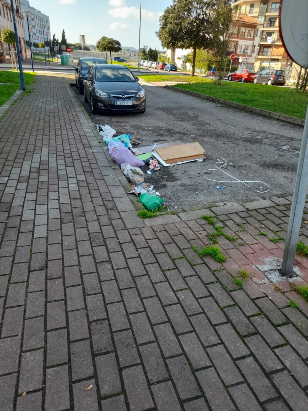 Calle en la que Ascan ha retirado el contenedor de basura.