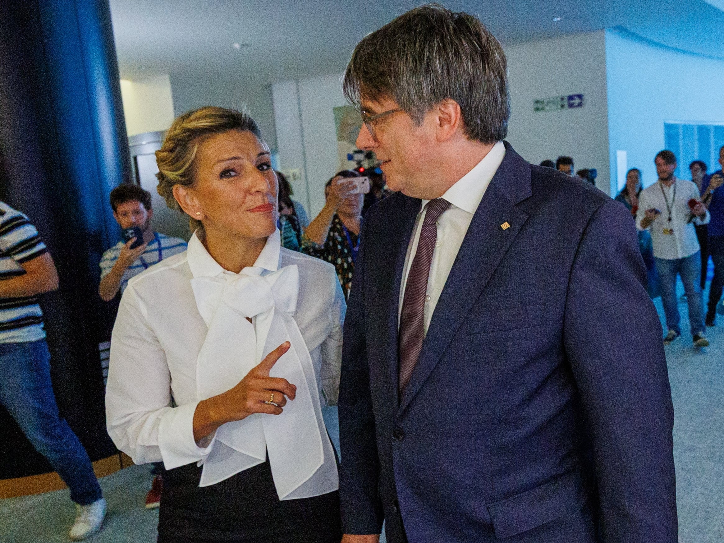 Yolanda Díaz tras su reunión con Carles Puigdemont en Bruselas