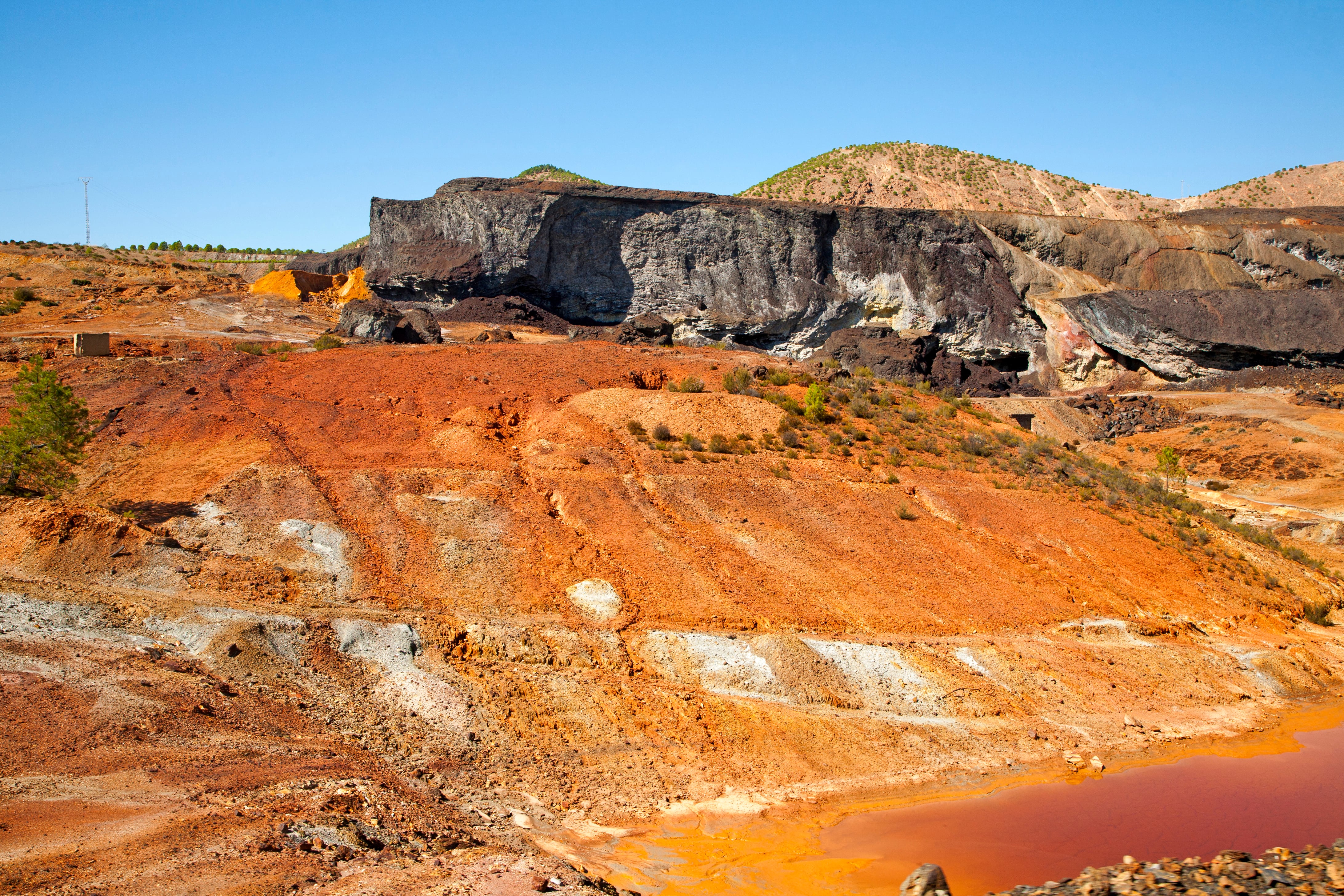 Lunar like despoiled landscape from opencast mineral extraction in the Minas de Riotinto mining area, Huelva province, Spain. (Photo By: Geography Photos/Universal Images Group via Getty Images)