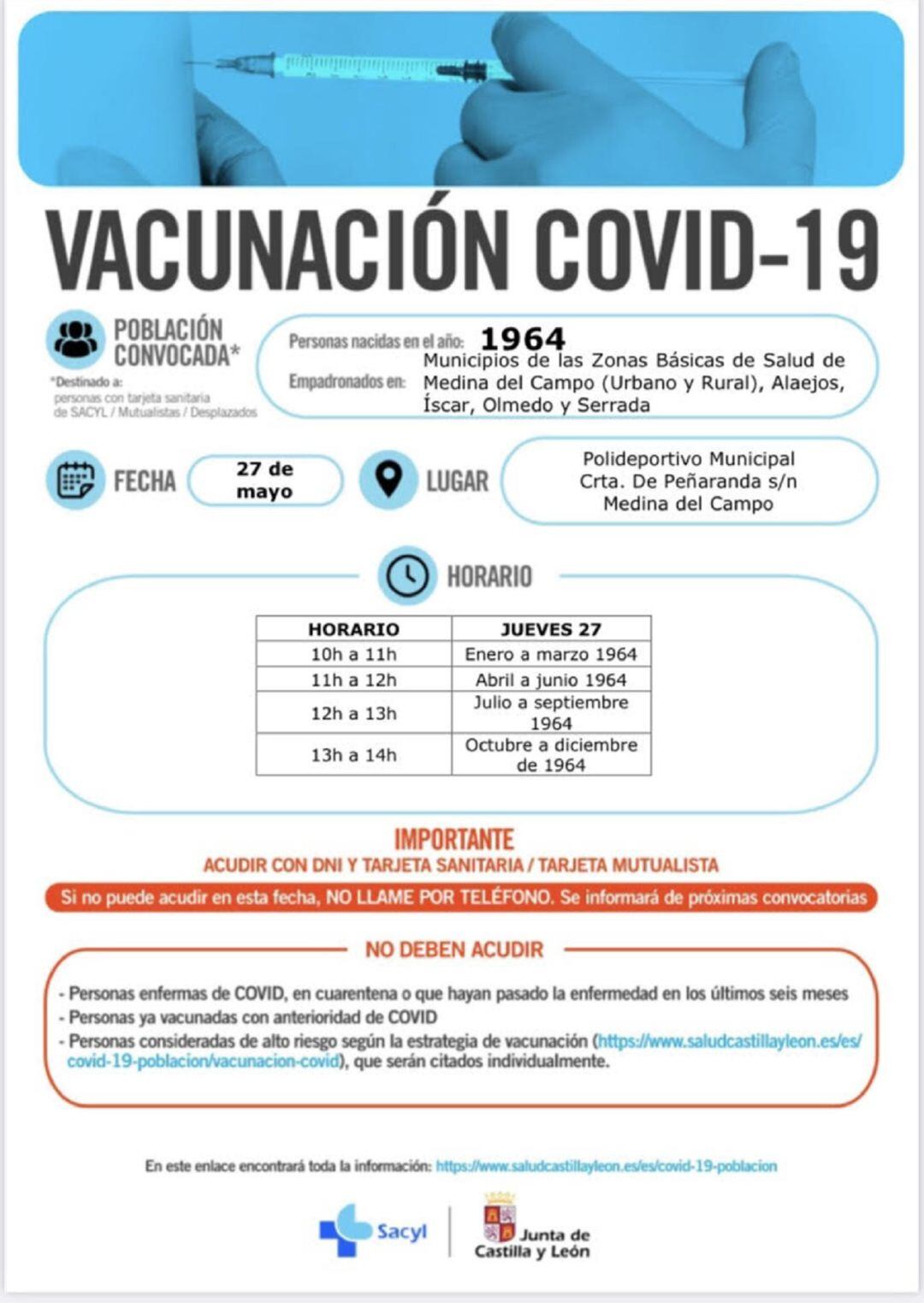 Cartel vacunación