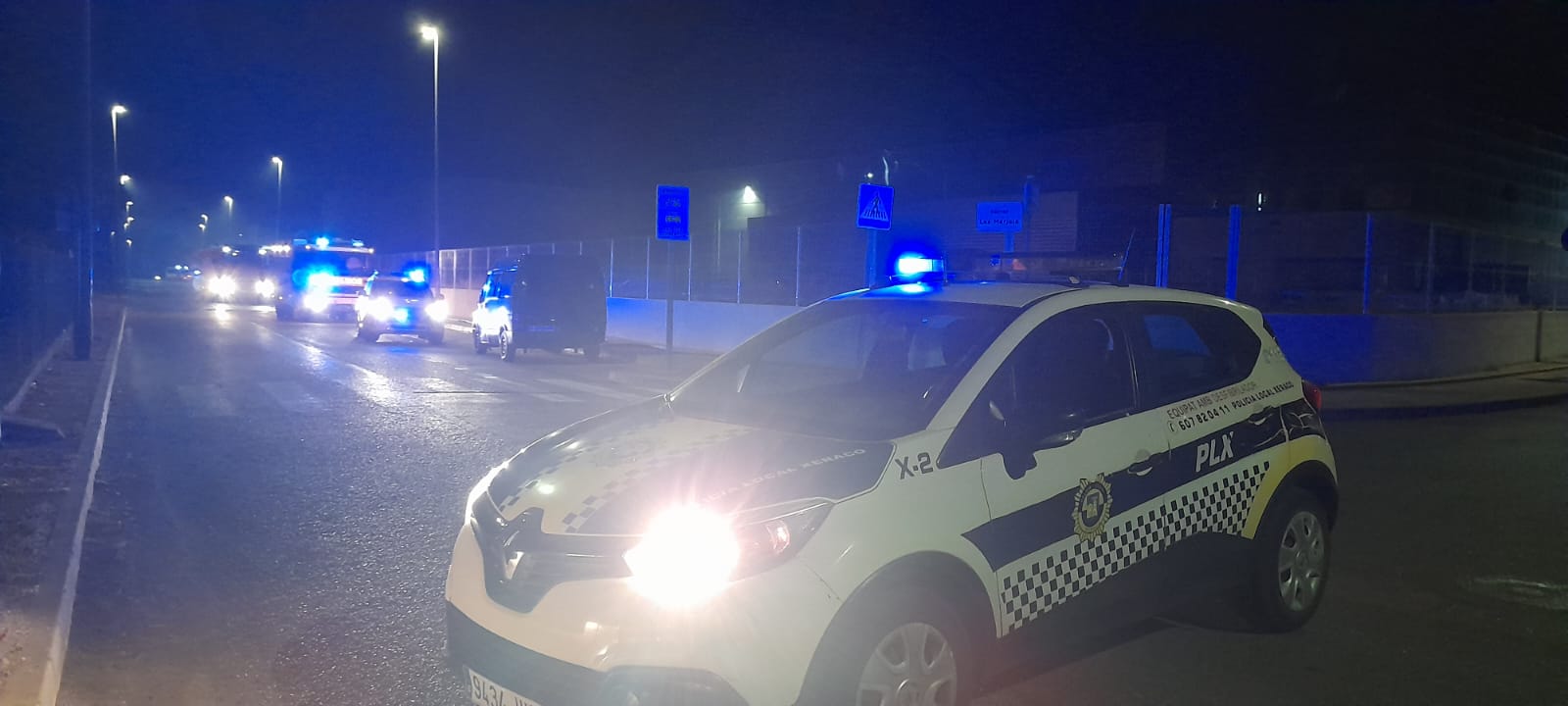 Carretera cortada por la Policía Local de Xeraco