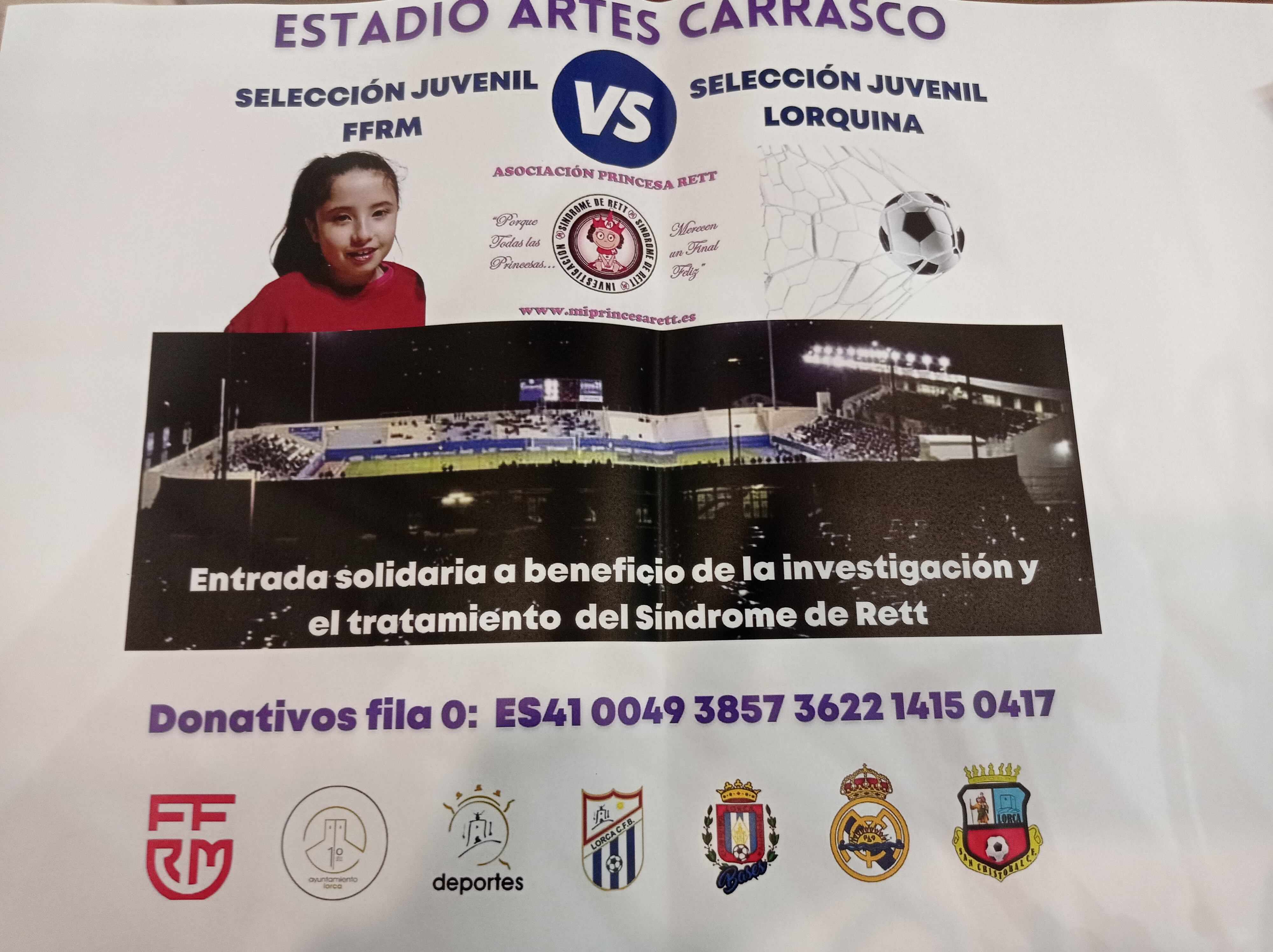 Partido de fútbol benéfico para recaudar fondos para el síndrome Rett