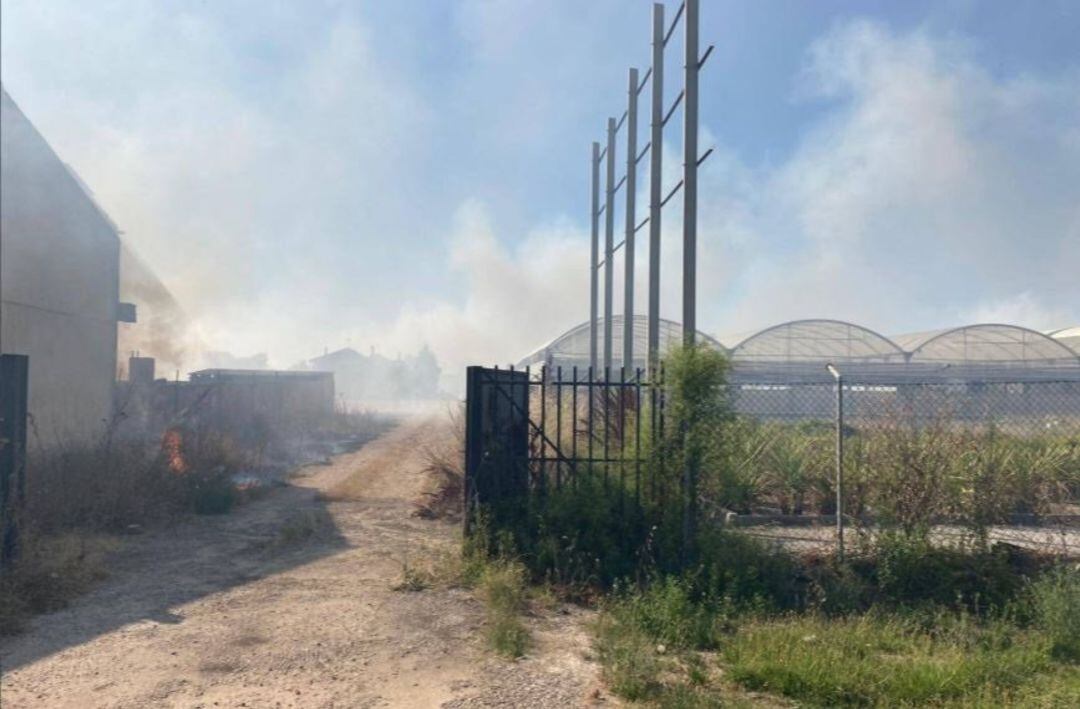 Incendio que se ha reactivado en la zona de Soto de Medinilla, en Valladolid capital