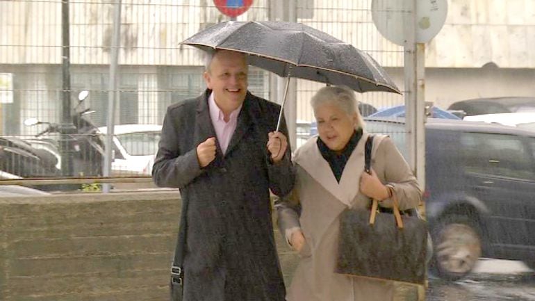 Eudosio Álvarez a su llegada a los juzgados de Vigo.