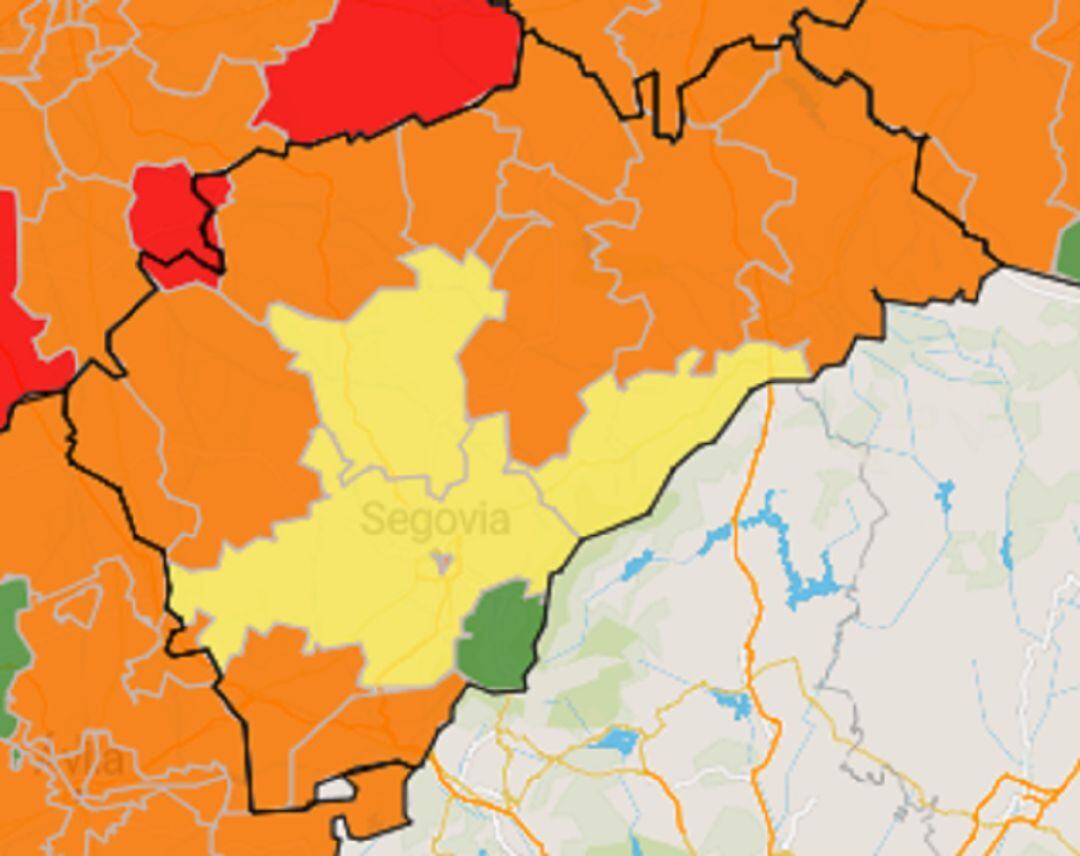 Tres zonas básicas de salud se encuentran en nivel amarillo y una solo, la de La Granja en verde
