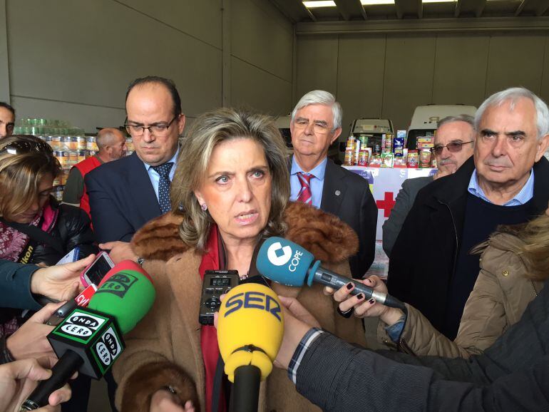 La delegada del gobierno en Castilla y León atiende a los medios en Palencia.