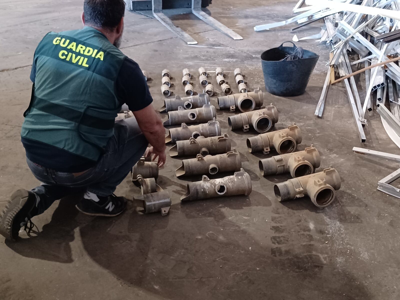 Parte del material sustraido