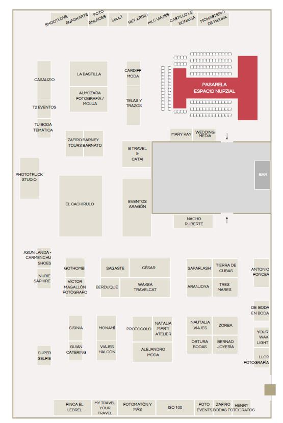 Plano del recinto de la Feria de Nupzial 2025.