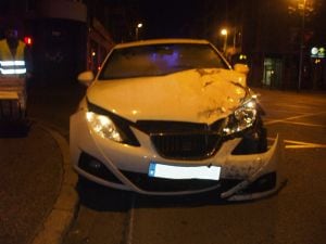 El cotxe que conduïa el causant de l'accident. Foto: Policia Local