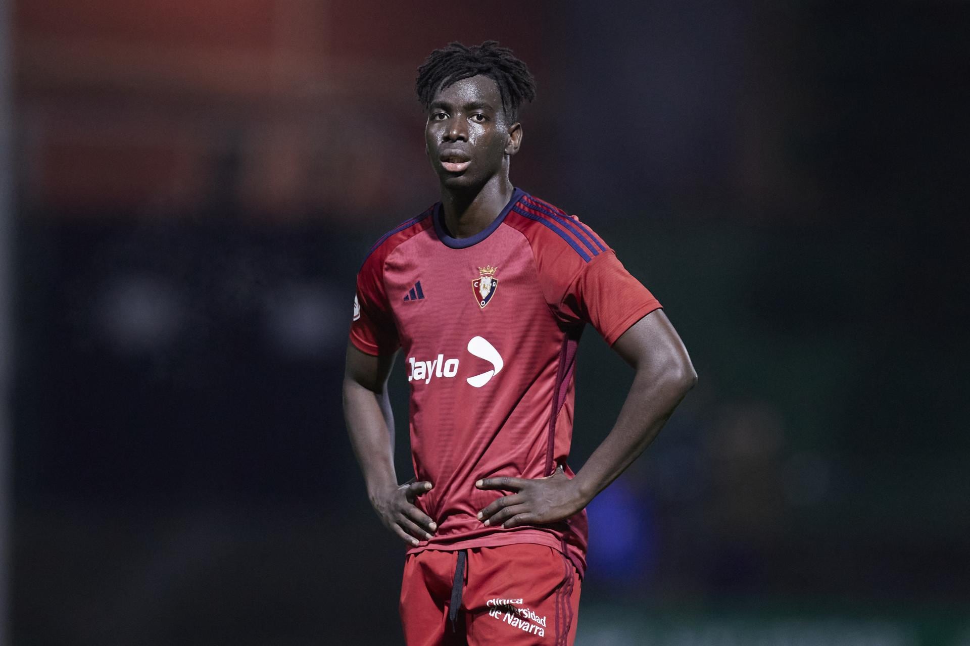 Adama Boiro, durante un partido con Osasuna Promesas