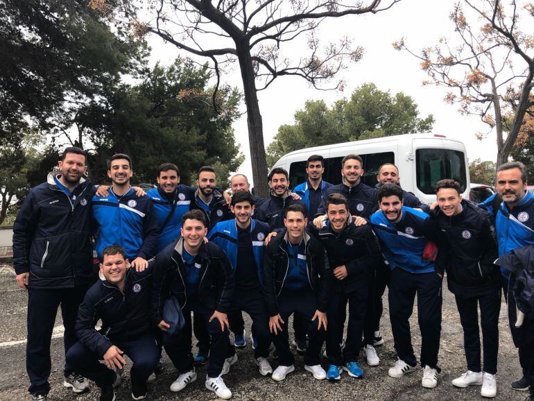 La plantilla xerecista durante su viaje a El Ejido