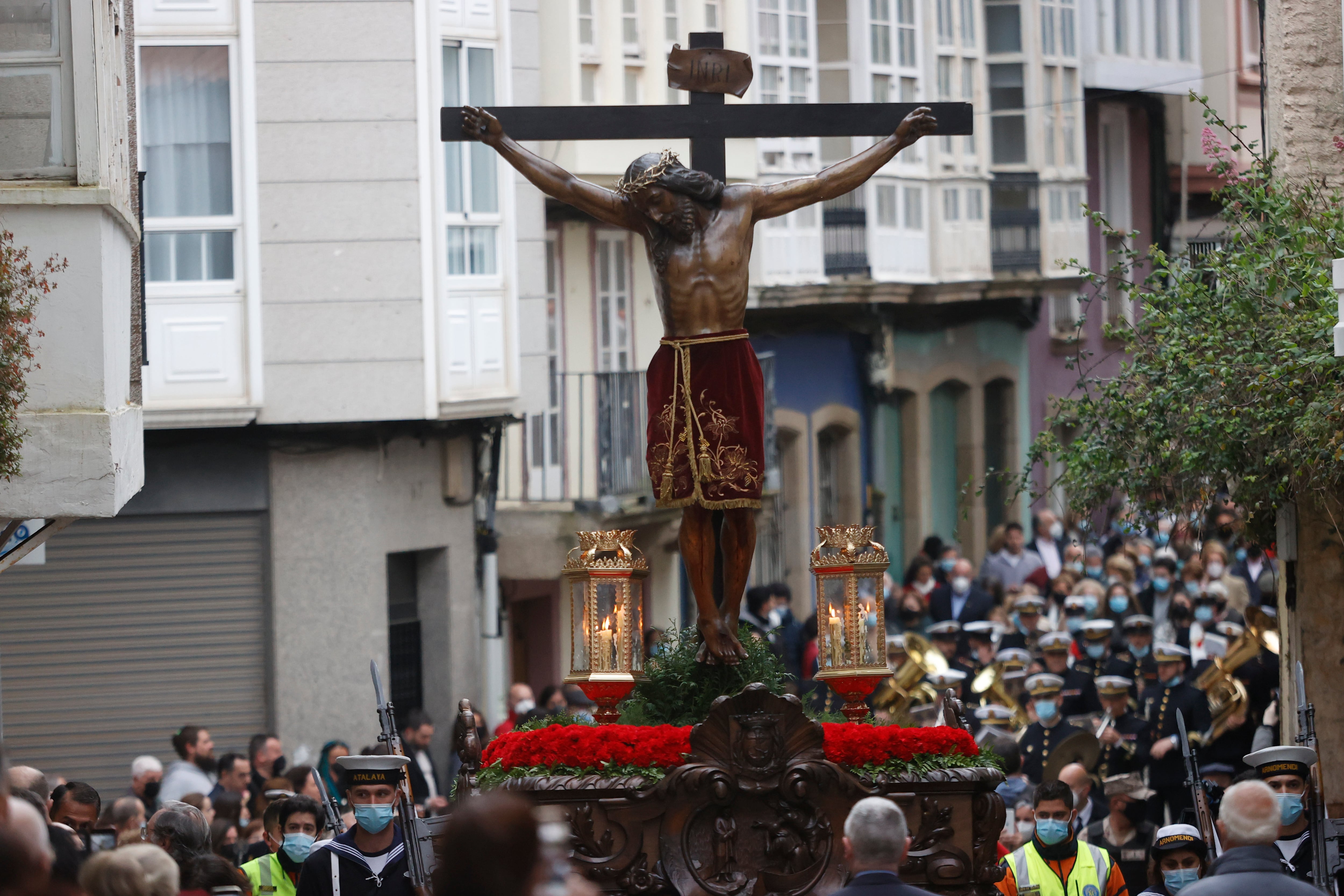 La tradicional e histórica procesión del Cristo de los Navegantes cumple en 2024 su 75 aniversario. EFE/kiko delgado