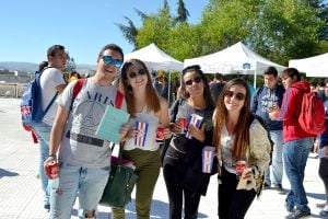 Algunos de los alumnos presentes en la 'Welcome Party' de la UCAV