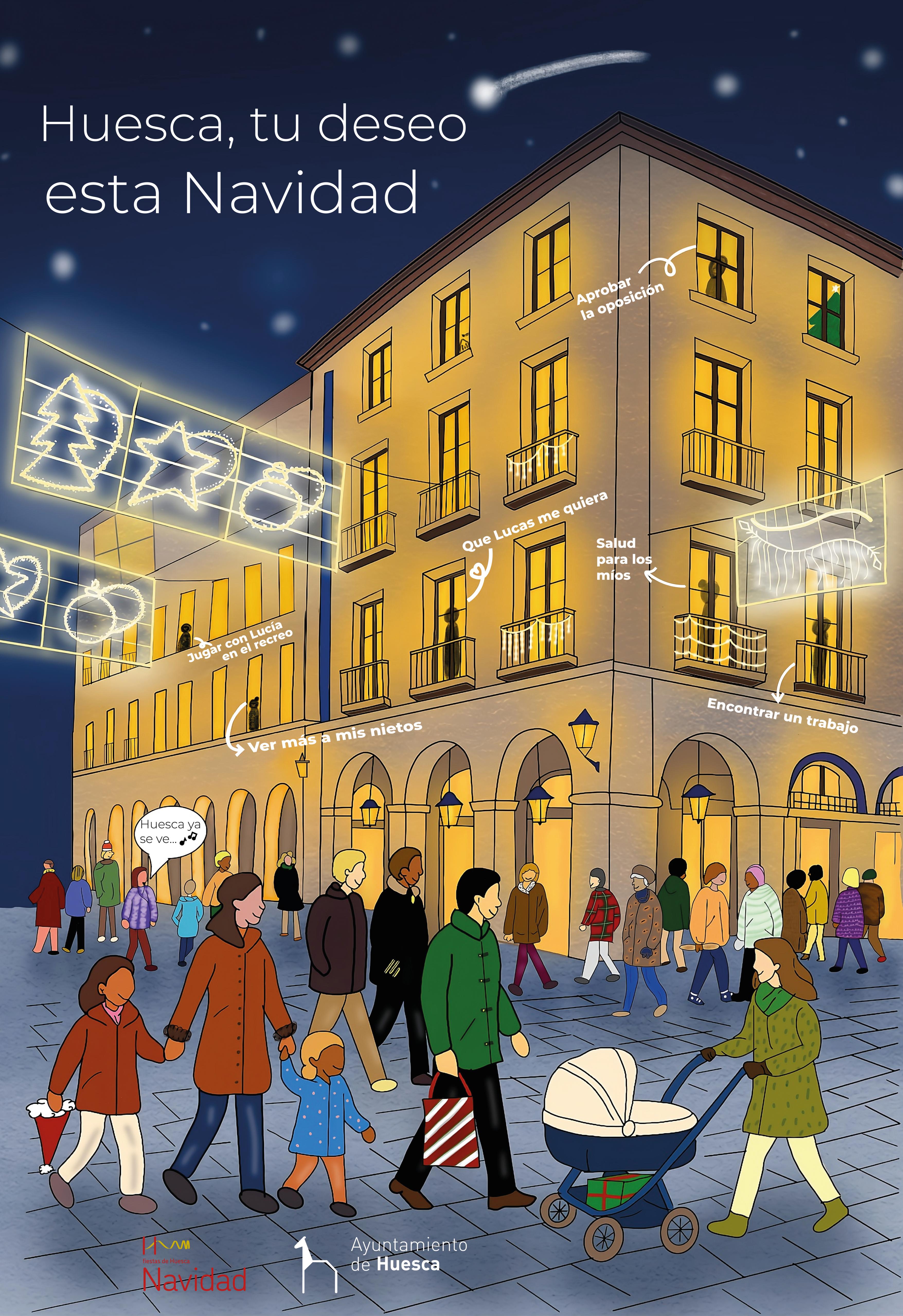 Cartel navideño del Ayuntamiento de Huesca