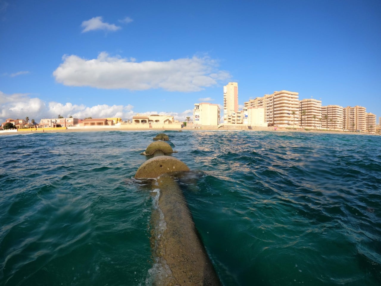 Emisario submarino en La Manga, término de San Javier