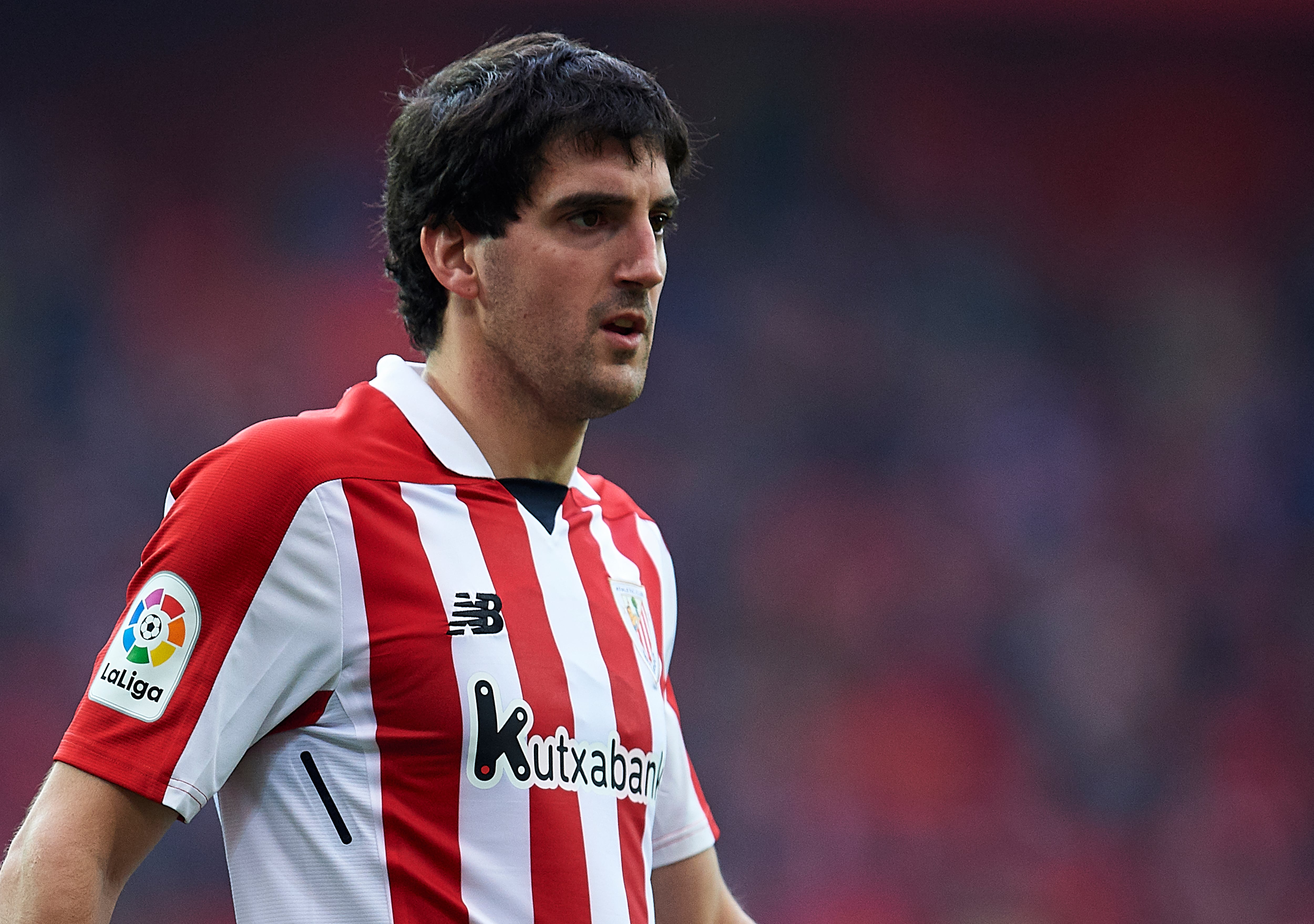 Mikel San José, durante un encuentro con el Athletic de 2018.