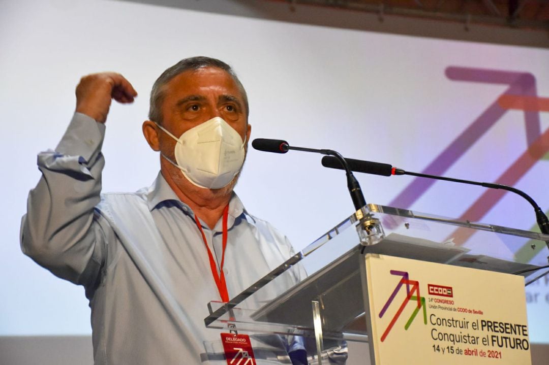 Alfonso Vidán, durante el XIV Congreso de CCOO en Sevilla.