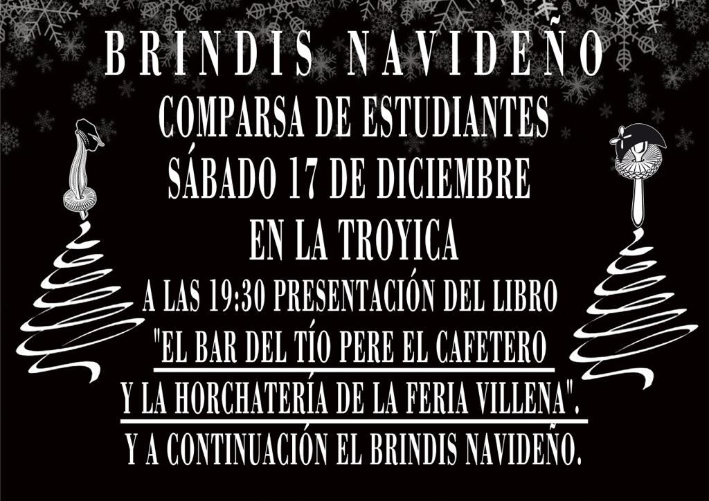 invitación para el brindis de Navidad de la Comparsa