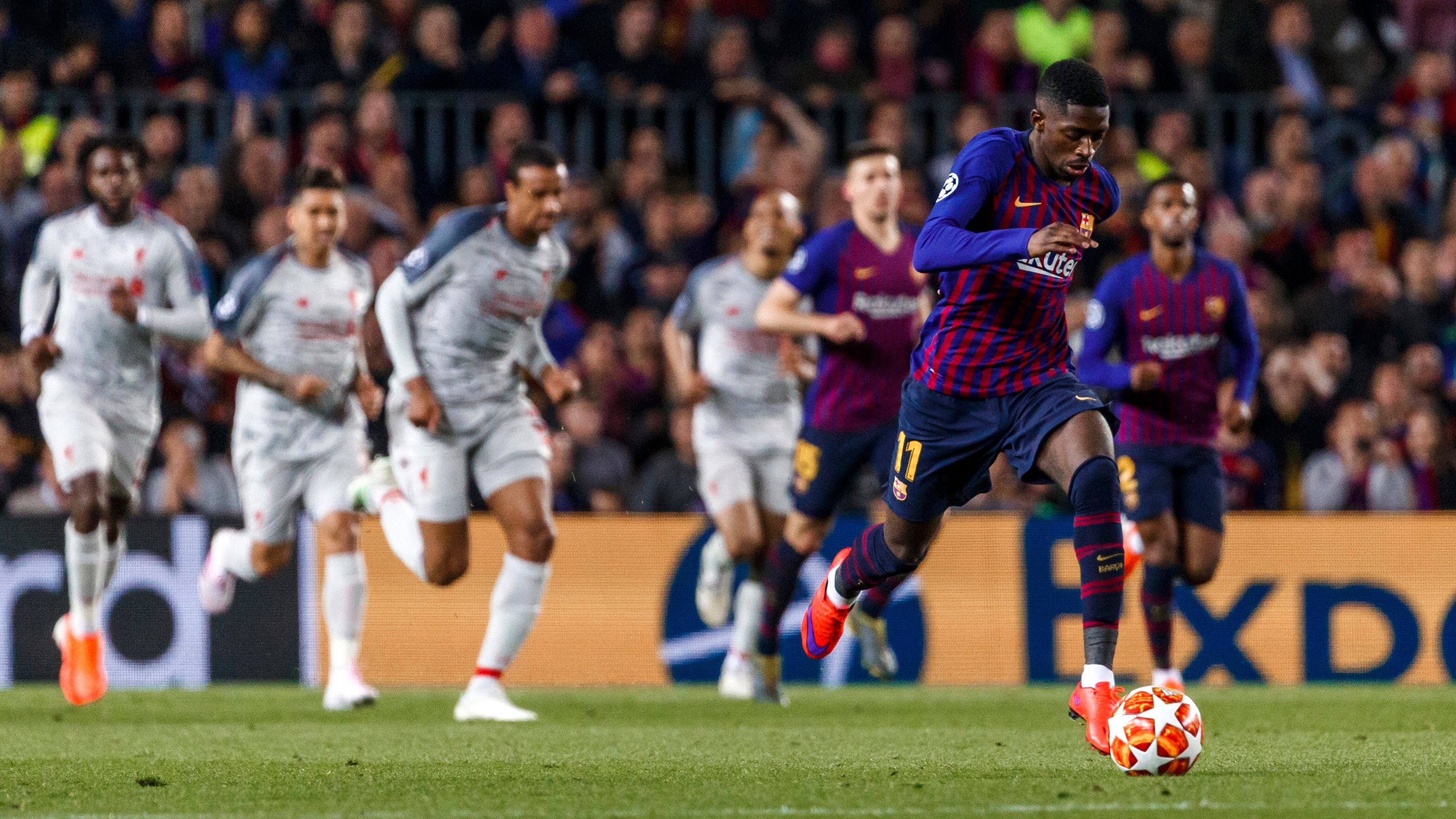 Dembélé, en un Barça - Liverpool disputado en 2019.