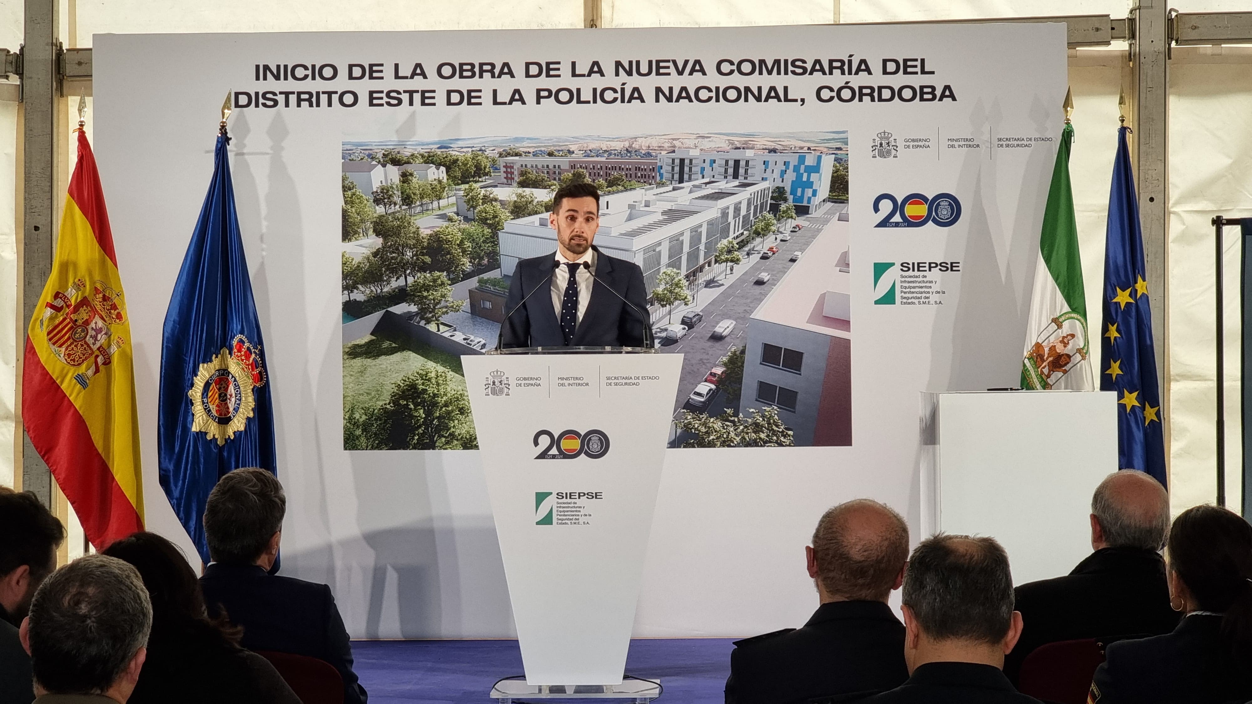 El Secretario de Estado de Seguridad, Rafael Pérez, durante la presentación del proyecto de nueva comisaría de Policía en Córdoba
