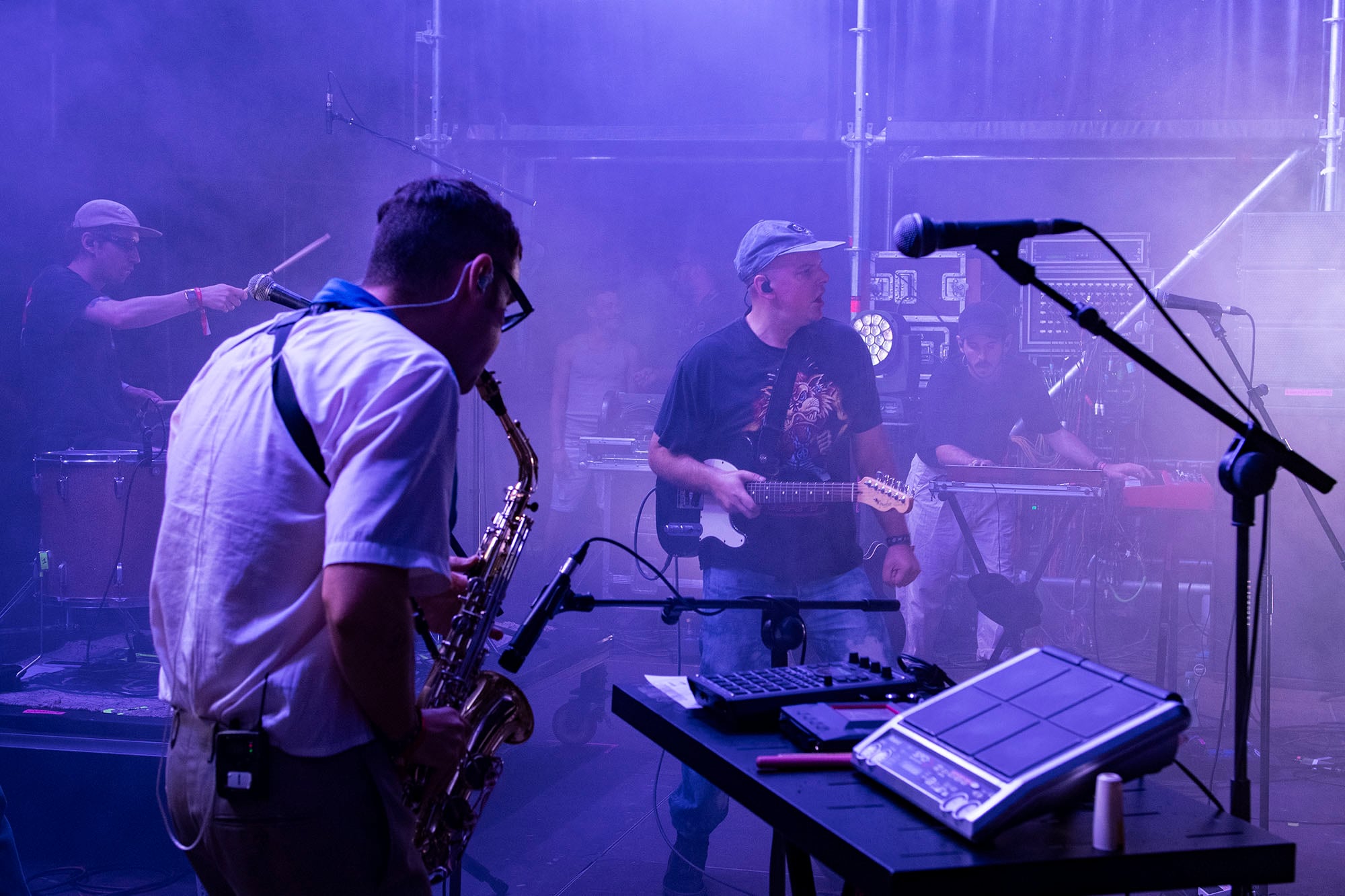 Carlangas, junto a su banda, en Tomavistas