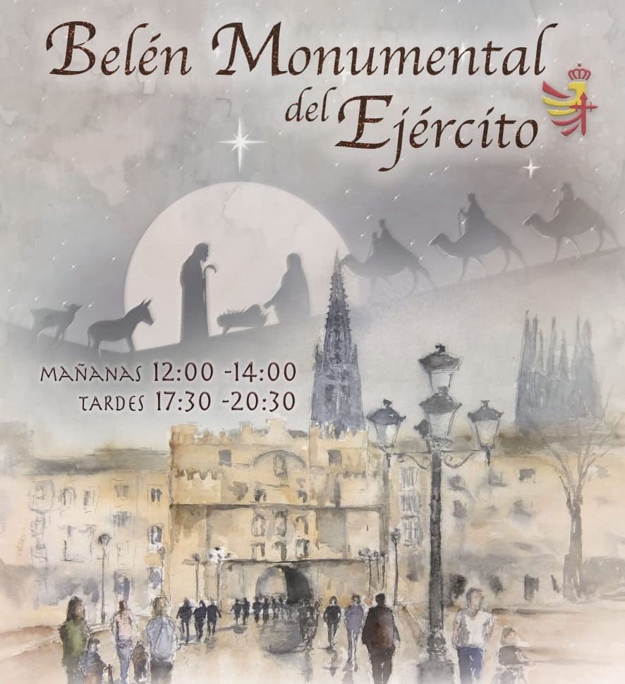 Cartel del 'Belén Monumental' del Ejército en el Forum Evolución de Burgos