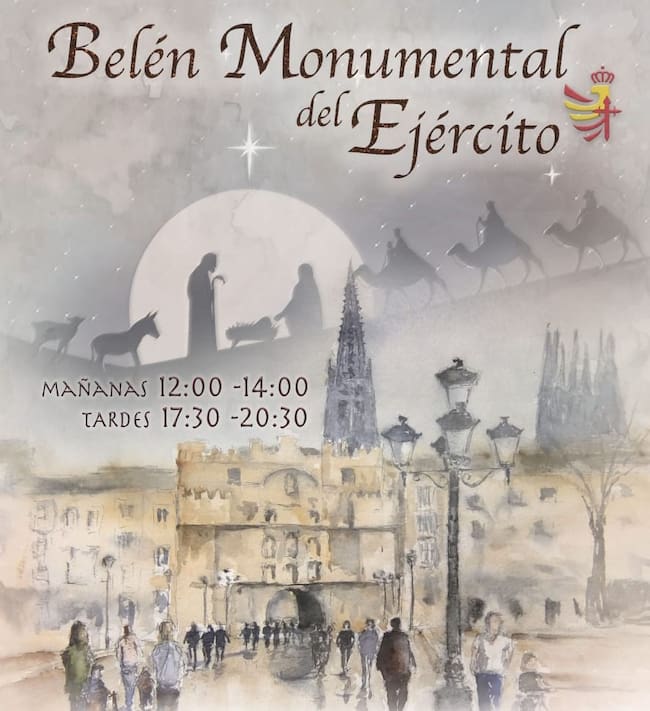 Cartel del 'Belén Monumental' del Ejército en el Forum Evolución de Burgos
