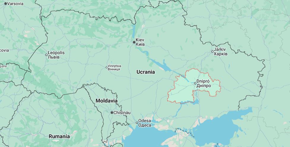 Ubicación de la región de Dnipropetrovsk dentro de Ucrania
