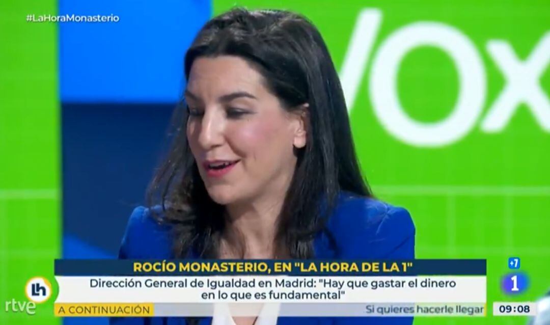 Rocío Monasterio durante su entrevista en &#039;La hora de La 1&#039;