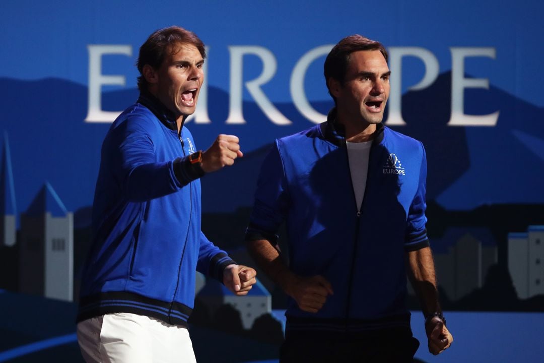 Nadal y Federer durante la Laver Cup