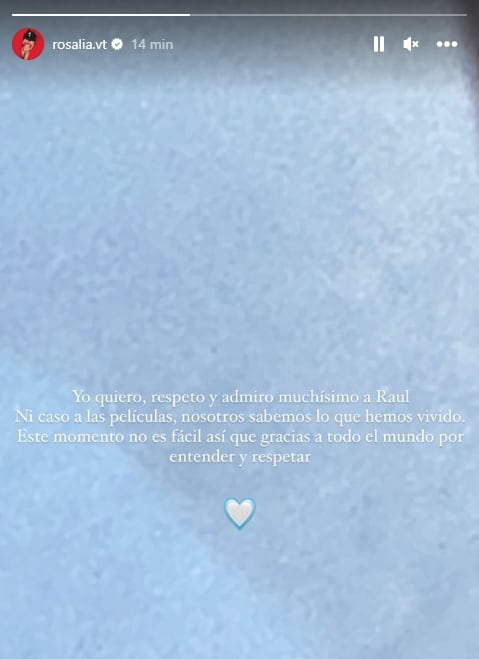 Rosalía se pronuncia a través de redes sociales