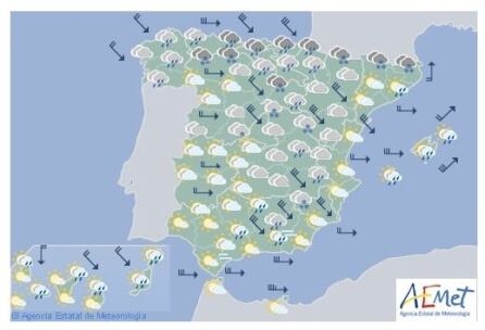 El sábado comienzan a abrirse claros por la costa mediterránea y atlántica.