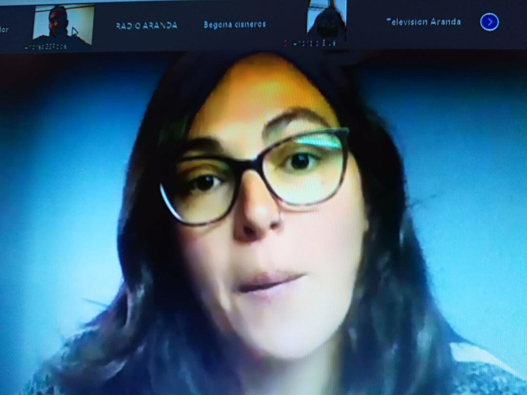 Laura Domínguez en su comparecia telemática para dar a conocer las enmiendas