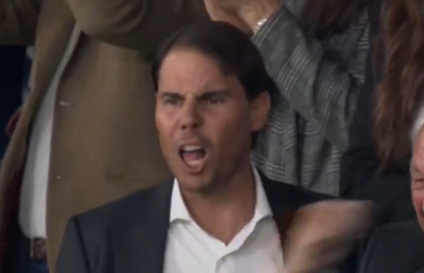 Rafa Nadal celebra el gol de Antonio Rüdiger a la Real Sociedad