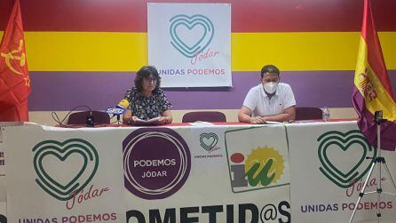 Rueda de prensa de IU y Podemos en la que anunciaban que volvían a presentar escritos, al no haber sido respondidos